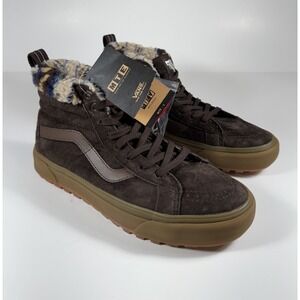 VANS Sk8-Hi MTE 1 PrimaLoft Suede Faux Sherpa Brown Gum Men's Sz 8.5 *NEW*